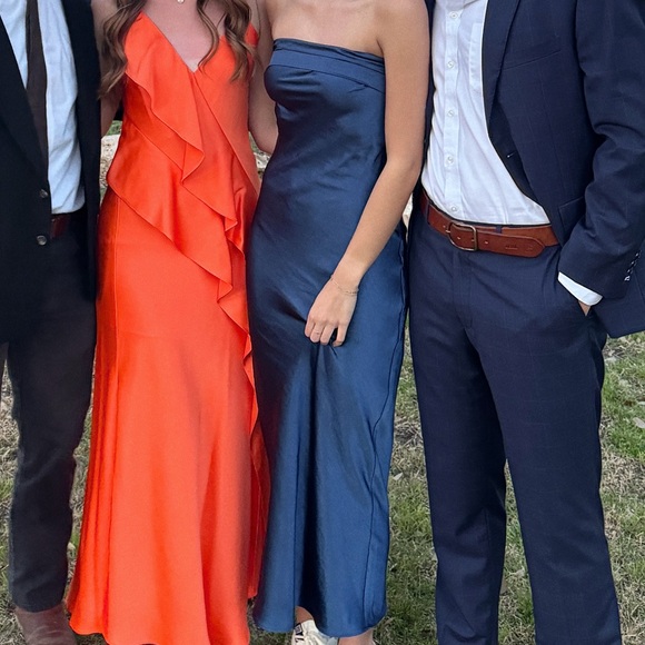 BLUE SATIN FORMAL MAXI - Picture 4 of 4